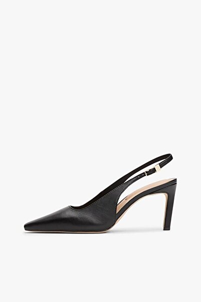 Tommy Hilfiger Kadın İnce Topuklu Slingback Topuklu Ayakkabı - Siyah