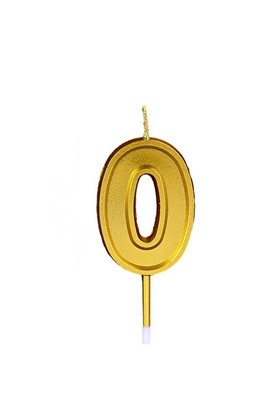 Flippy Lumanare pentru Tort Cifra 0, Flippy, 4.8 cm, Aniversare, Aurie
