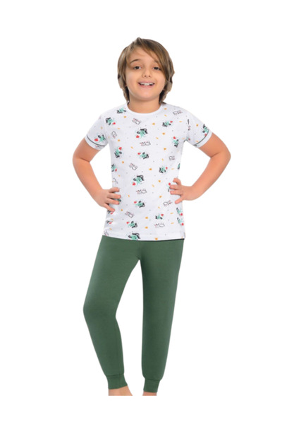 İsobel Kids Children's Cotton Pajamas 100% - Playful Model with Colorful Illustrations