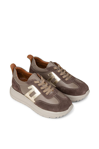 Deery Women's Genuine Leather Mink Color Sneaker Shoes