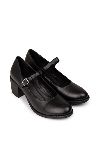 Deery Women's Black Genuine Leather Casual Mary Jane Shoes