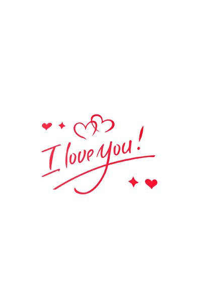 Flippy Autocolant I love You, Flippy, Tematica Iubire, 21x29 cm, Rosu