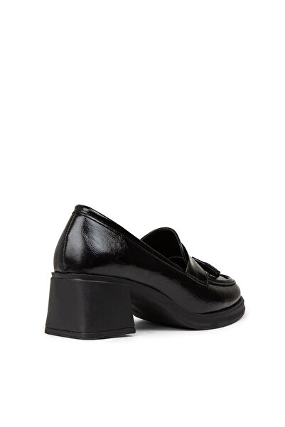 Deery Women's Patent Leather Black Heeled Shoes