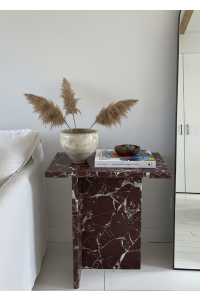 Bej Marble & Design Leto Yan Sehpa