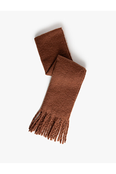 Koton basic Eșarfă lungă cu textura moale cu ciucuri