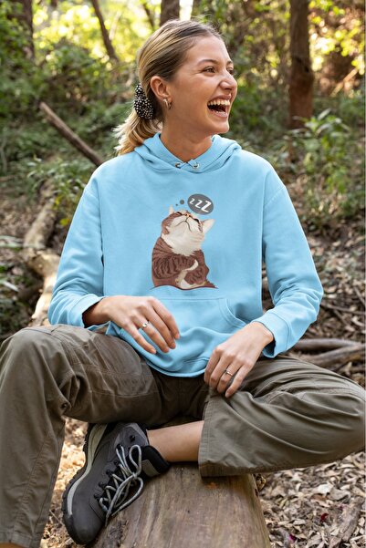 ArtYus ZZZ pisică Hanorac colorat B cu imprimeu K cu glugă