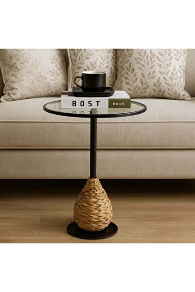terndat Service Table with Transparent Glass Surface - Elegant and Luxurious Design