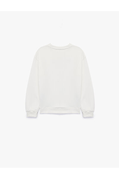 Koton Uzun Kollu Baskılı Bisiklet Yaka Pamuklu Sweatshirt
