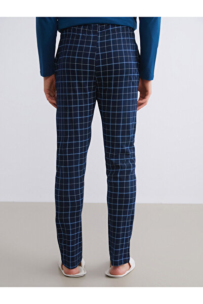 LC Waikiki Lacivert Standart Kalıp Ekose Erkek Pijama Alt W50112Z8