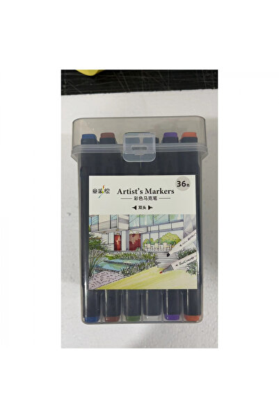 Toolsy Set 36 Markere cu Alcool Twin Touch, Cutie Plastic Inclusa, Flippy, Mu...