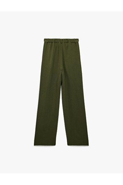 Koton Aerobin Kumaş Pileli Cepli Düşük Bel Bol Paça Pantolon