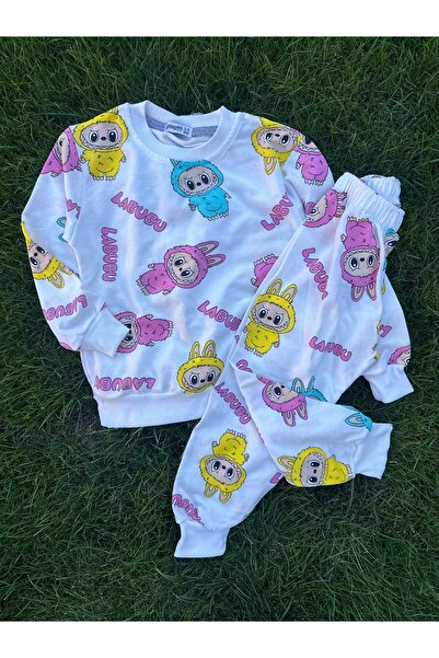 SANTRALBEBE Girl's Labubu Printed Pajama Set