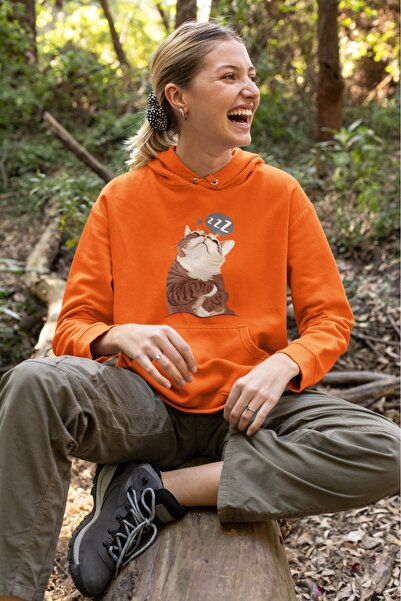 ArtYus ZZZ pisică Hanorac colorat B cu imprimeu K cu glugă