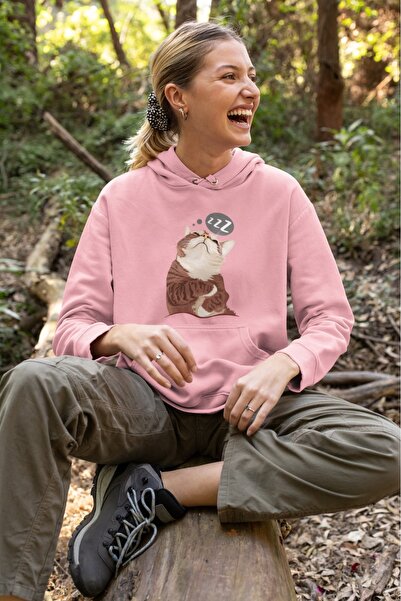 ArtYus ZZZ pisică Hanorac colorat B cu imprimeu K cu glugă