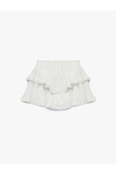 Koton Μίνι φούστα με βολάν από μείγμα βισκόζης