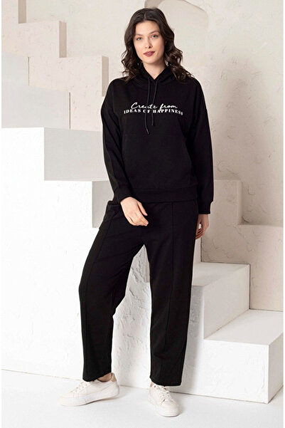 Star Fashion Trening dama 100% bumbac, cu gluga, pantaloni croi drept