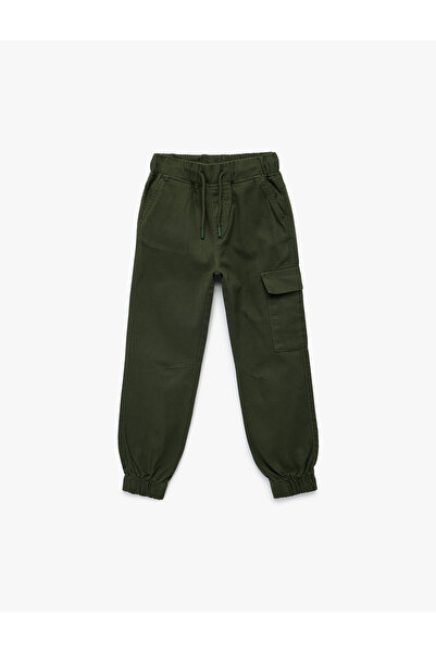 Koton Pamuklu Gabardin Beli Bağcıklı Kargo Pantolon