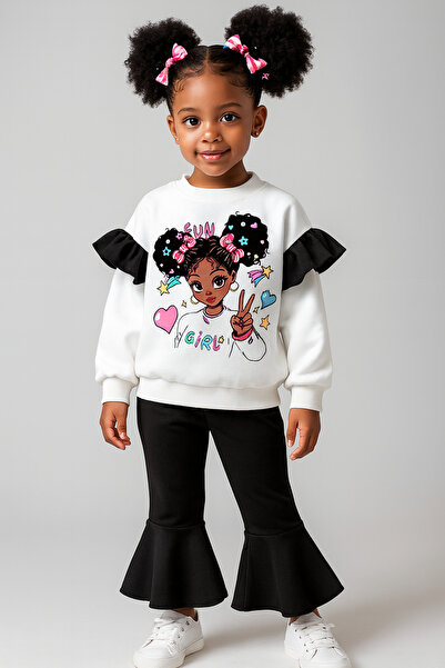 bebekpare Girl's Top and Bottom Set 100% Cotton Spanish Leggings