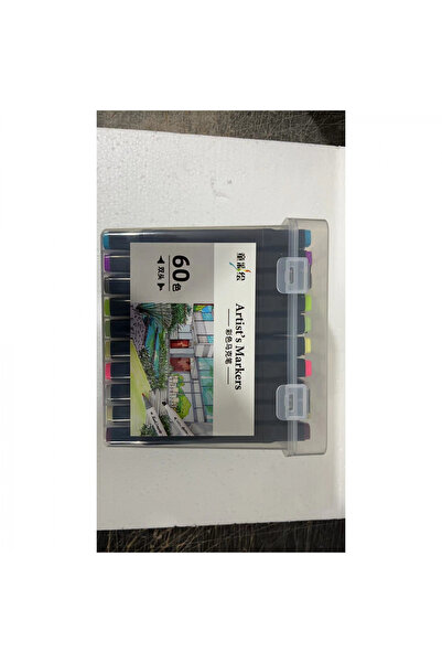 Toolsy Set 60 Markere cu Alcool Twin Touch, Cutie Plastic Inclusa, Flippy, Mu...