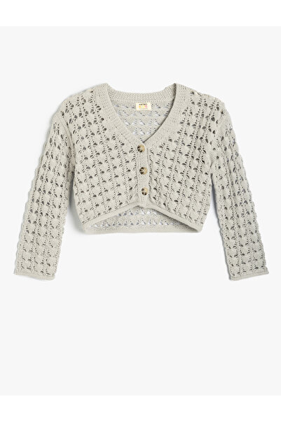 Koton Openwork Cardigan V-Neck