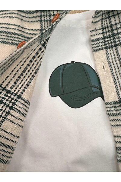 ADDA 4-Piece Baby Boy Set with Lumberjack Shirt, Cotton Printed Casual Pants, Comfortable Fabric and Hat