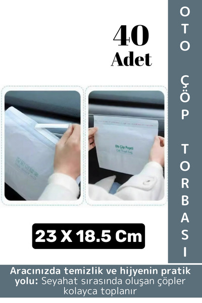 Wintoup Car Vehicle Interior Door Backseat Waterproof Self-Adhesive Practical Garbage Bag 40 Pieces