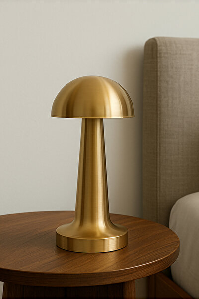 Cata 3 Işık Renkli Şarjlı Dim Edilebilir Masa Lambası ALTIN RENK Gold Kasa Ct...