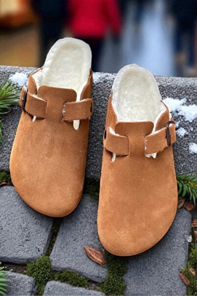 LAND OF CORK LC Land of Cork Anatomical Unisex Genuine Fur Indoor Slippers Natural Cork Sole Arch Supported House Slippers