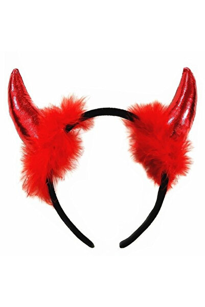 Toolsy Coronita Deghizare, Flippy, Model Cornite Devil, Rosu Satinat cu Puf R...