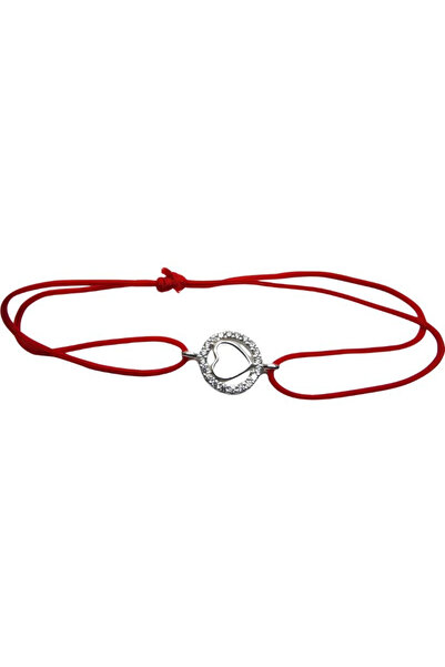 Flippy Bratara snur reglabil, Argint 925, Inima in Cerc cu Zirconii