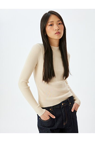 Koton Pulover de tricot cu mânecă lungă cu gât