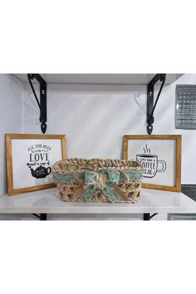 e&e süs dükkanı Bathroom Organizer Wicker Flower Pot Lace Multi-Purpose Baske...