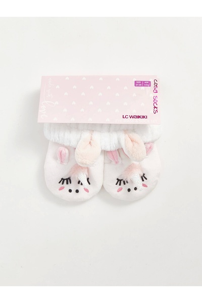 LC Waikiki LCW Kids Pembe Kız Çocuk Ev Çorabı ve Saç Bandı