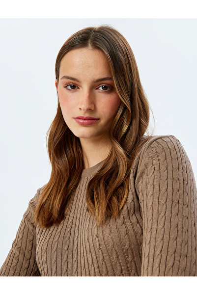 Koton Pulover din tricot de păr cu mânecă lungă și gât