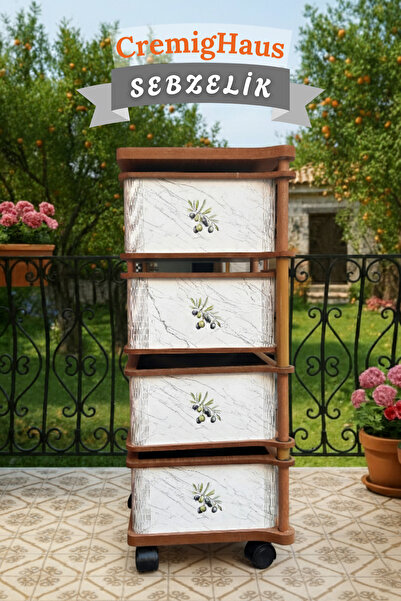 CremigHaus Ahşap Sebzelik Geleneksel Tasarım Kare 4 x 5 lt Kapasiteli Beyaz M...