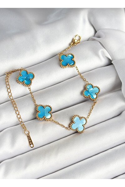 GUNESTAKI 316L Steel Pearlescent Sky Blue Gold Color Unisex Bracelet