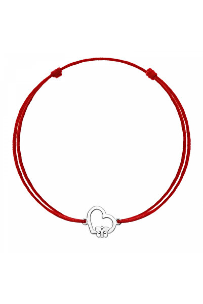 Toolsy Bratara Snur Reglabil, Argint 925, Inima cu Fluture, Jolie Silver, 0.5 g, 1.5 cm x 1 cm