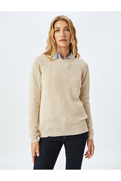 Koton Long Sleeve Wide Round Neck Knitwear Oversize Sweater