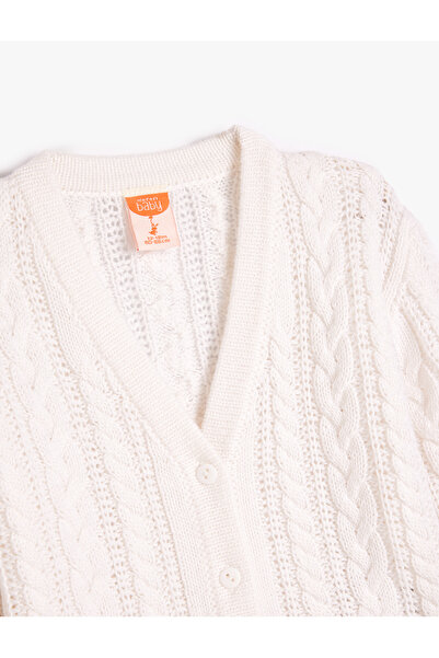 Koton Basic Knitwear Cardigan V-Neck Long Sleeve Button Closure