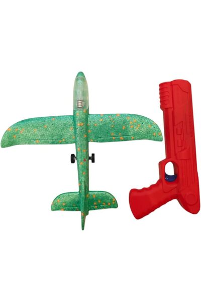 REZZOSS طائرة إسفنجية مزودة بمشغل سريع وإضاءة ليد، لعبة خارجية للأطفال