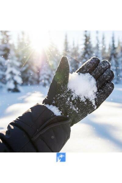 PIECE SIGNATURE Men's Inflatable Parachute Fabric Gloves with Fur Inside