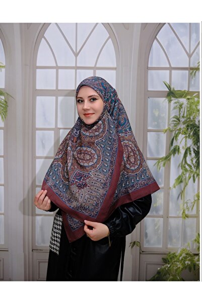 ZENİPEK وشاح حجاب كبير الحجم من القطن مقاس 120*120 سم