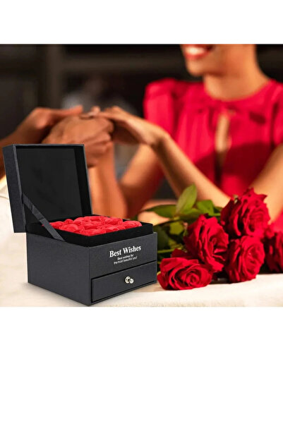 Sarego Best Wishes Zirkon Taş Kalpli Kolye Yüzük Seti Güllü Takı Kutusu Kırmızı Kutu Şık ve Anlamlı Hediye