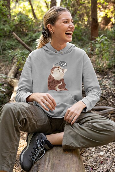 ArtYus ZZZ pisică Hanorac colorat B cu imprimeu K cu glugă