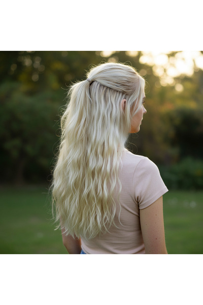 Suzan Peruk Fiber Sentetik Afro Su Dalgalı Yarım Ay + 2 Yan Çıt Çıt (Toplam 3...