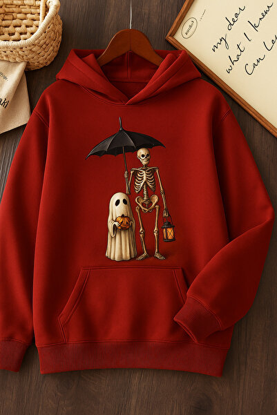 SVART WEAR Halloween Themed  Oversized Cotton Casual Hoodie Printed Hooded Sweatshirt
