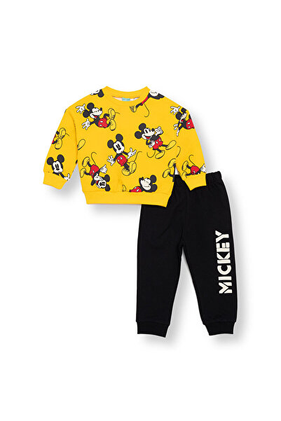 Disney Erkek Bebek Eşofman Takımı İki İplik Bisiklet Yaka Uzun Kol Ribanalı Paça