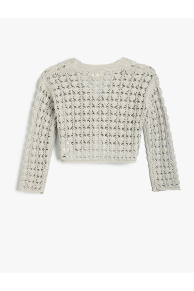 Koton Openwork Cardigan V-Neck