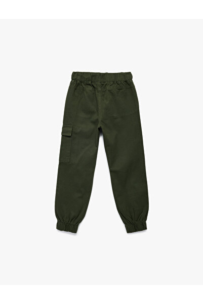 Koton Pamuklu Gabardin Beli Bağcıklı Kargo Pantolon