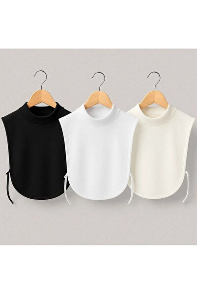 FLORA TEKSTİL Потрійний комір ЧОРНИЙ - БІЛИЙ - ЕКРУ